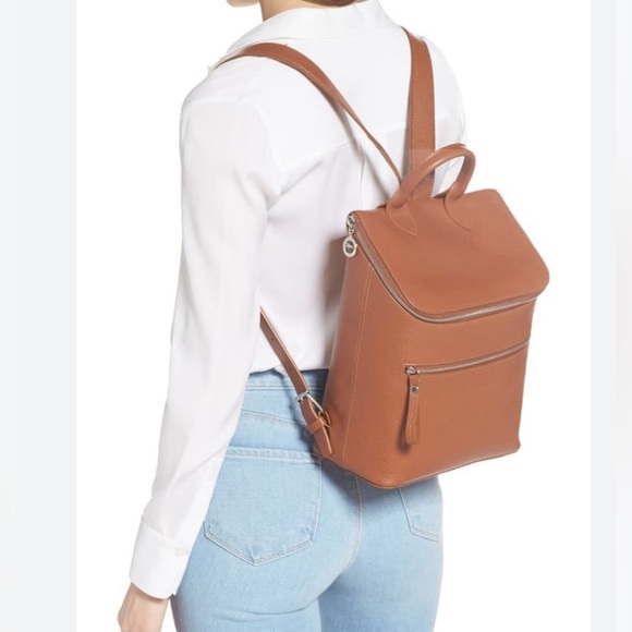 LONGCHAMP Leather Le Foulonné Backpack - Picture 4 of 10